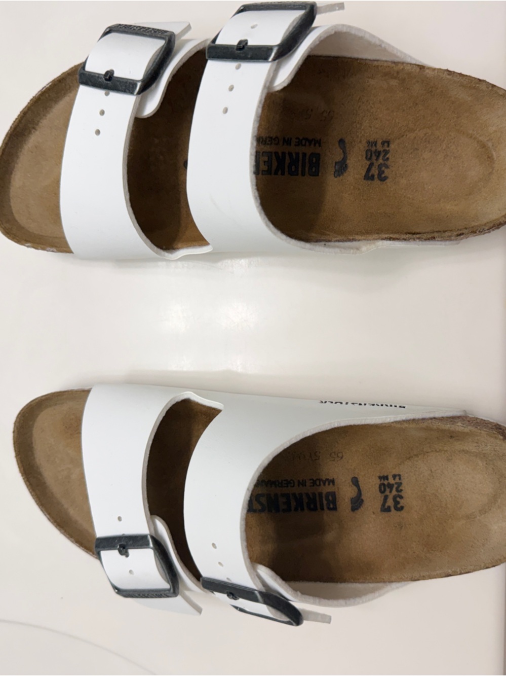 Birkenstock White Kids Two-Strap Arizona Sandals